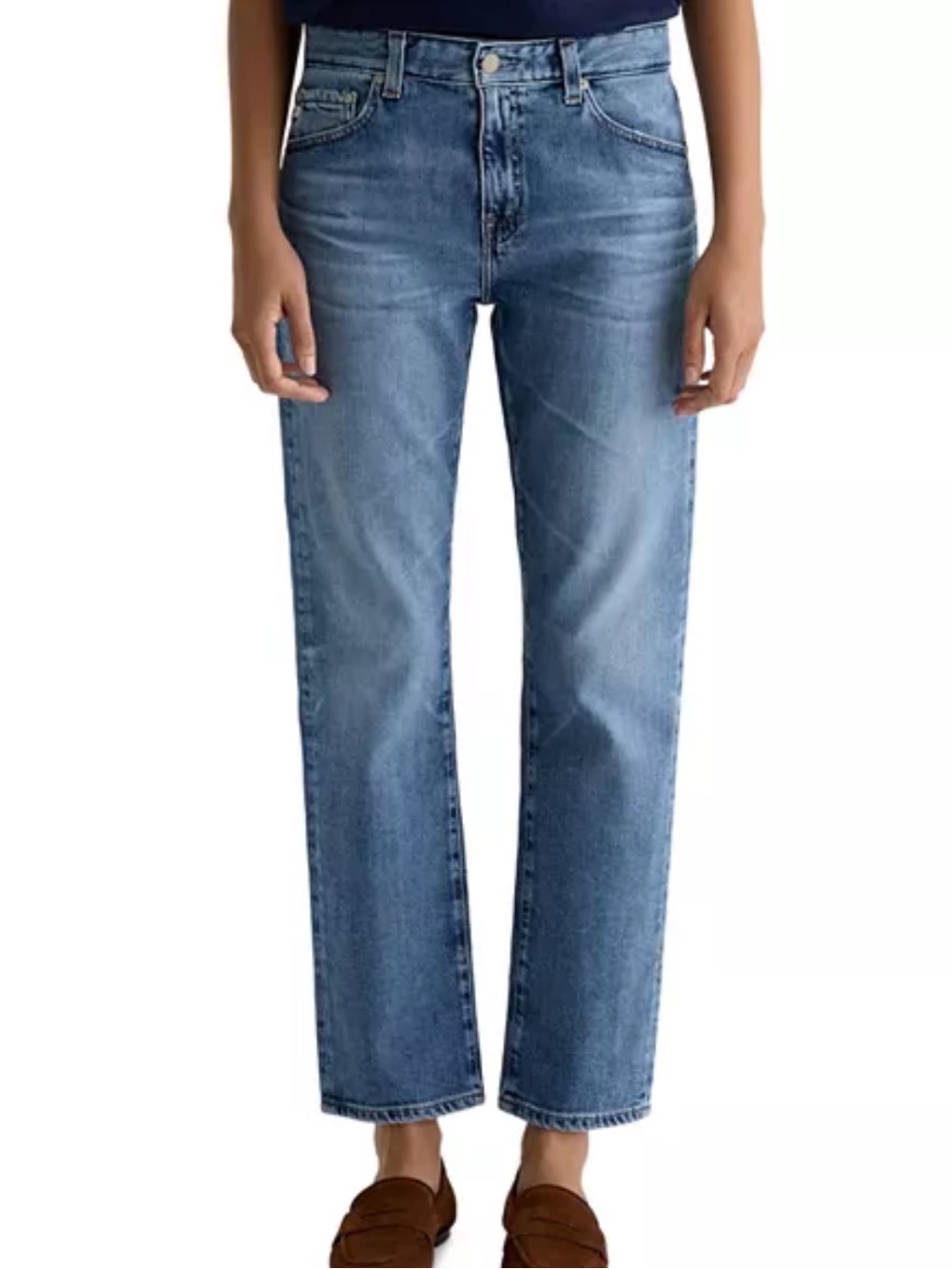AG Adriano Goldschmied Women's Boyfriend Jeans - Light/Medium Blue Wash